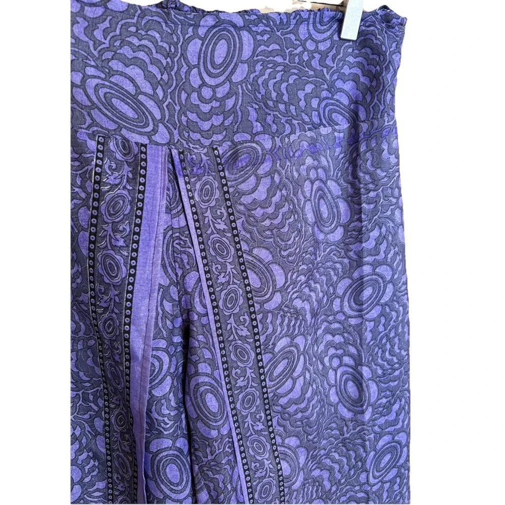 EARTHBOUND TRADING BOHO HIPPIE Satin WIDE LEG PULL ON PALAZZO PANTS Skirt Sz M - Picture 4 of 9